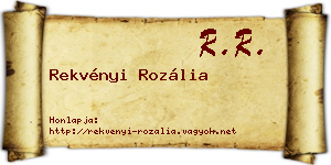 Rekvényi Rozália névjegykártya